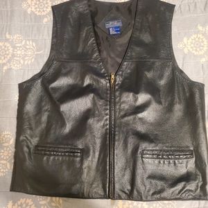 Mens Black Leather Vest